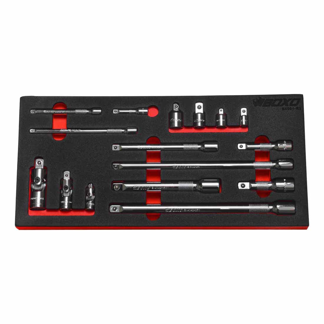 BOXO 16Pc 1/4", 3/8" & 1/2" Extension Set