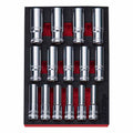 BOXO 15Pc 1/2" 12PT Deep Socket Set (10mm to 24mm)