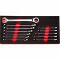 BOXO 12Pc 72T Rounded Nut Ratcheting Spanner Set (8mm to 19mm)