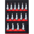 BOXO 15Pc 1/2" Hex Bit Socket Set