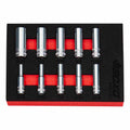 BOXO 10Pc 1/4" Imperial 12PT Deep Socket Set