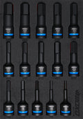 BOXO 15Pc 1/2" Impact Hex Bit Socket Set In EVA Foam