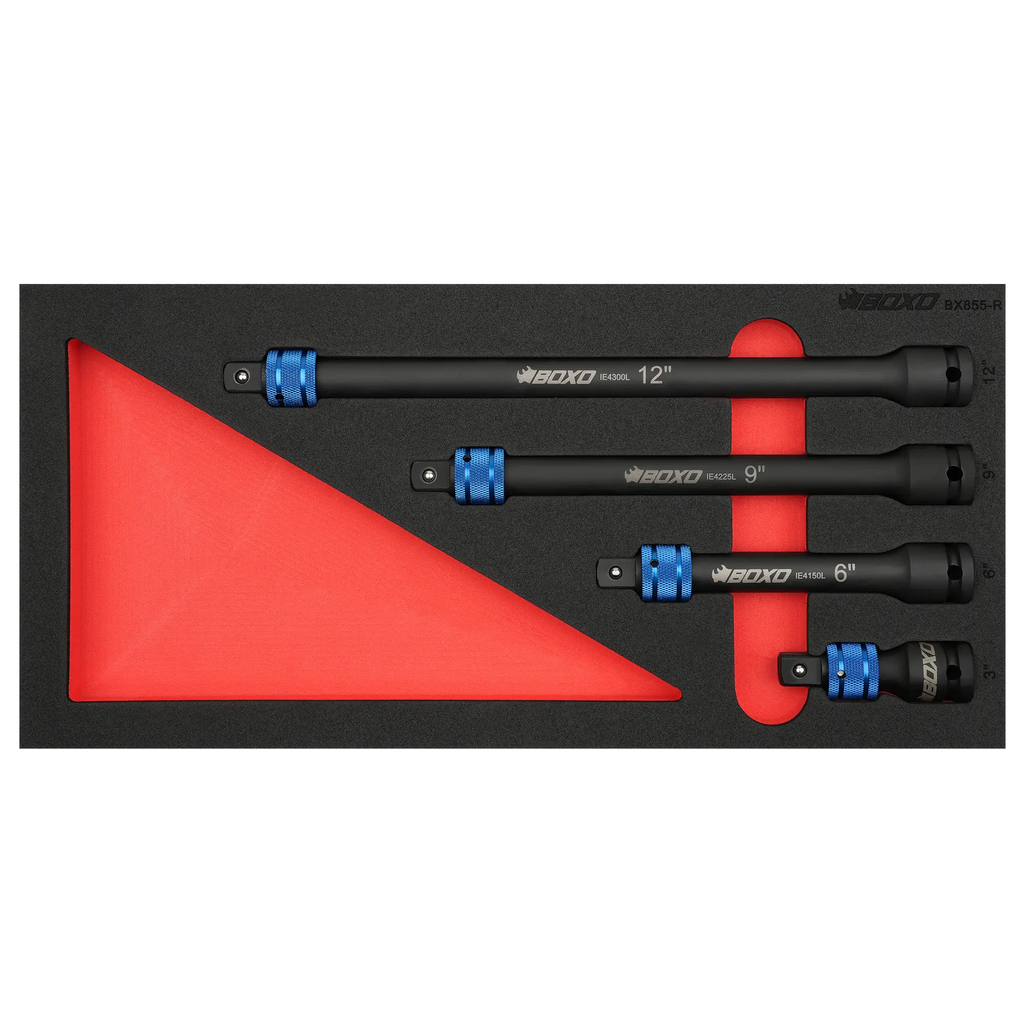 BOXO 4Pc 1/2" Impact Extension Set With Quick Release