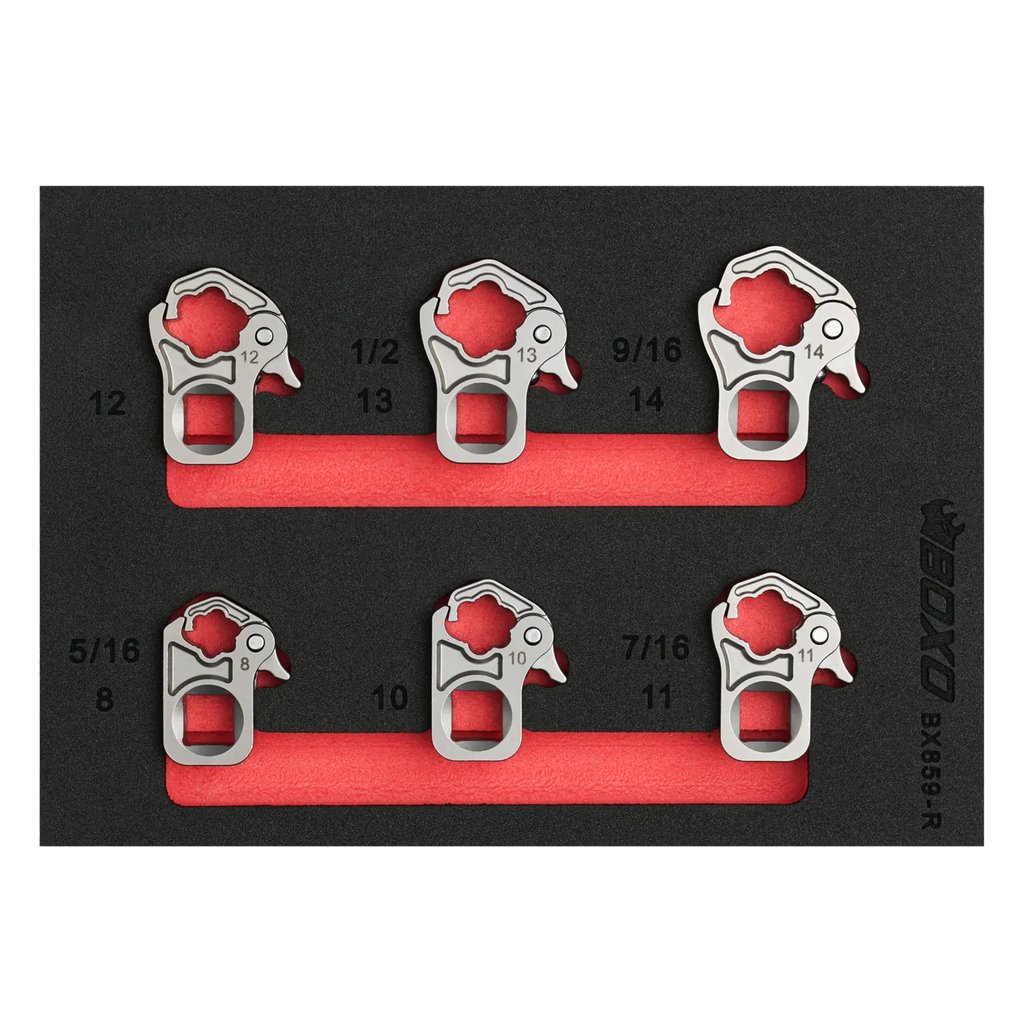 BOXO 6Pc 3/8" Ratcheting Flare Nut Set