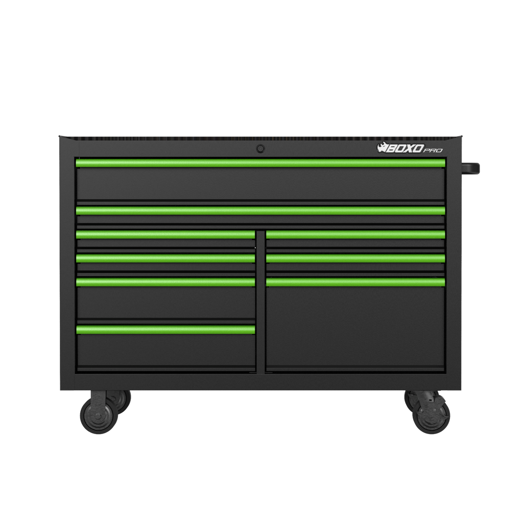BOXO PRO 53" Gloss Finish 9 Drawer Roll Cabinet - Various Trim Options Available