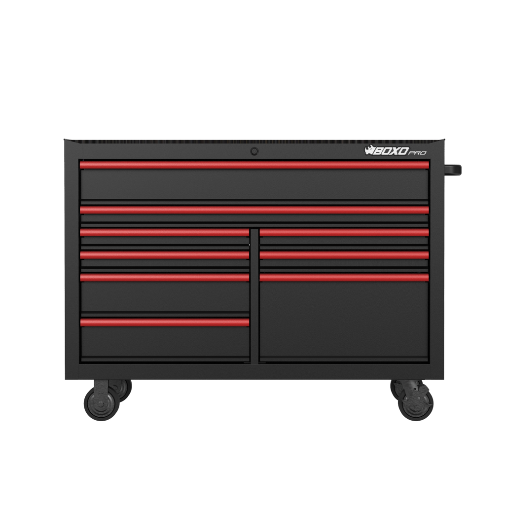 BOXO PRO 53" Gloss Finish 9 Drawer Roll Cabinet - Various Trim Options Available