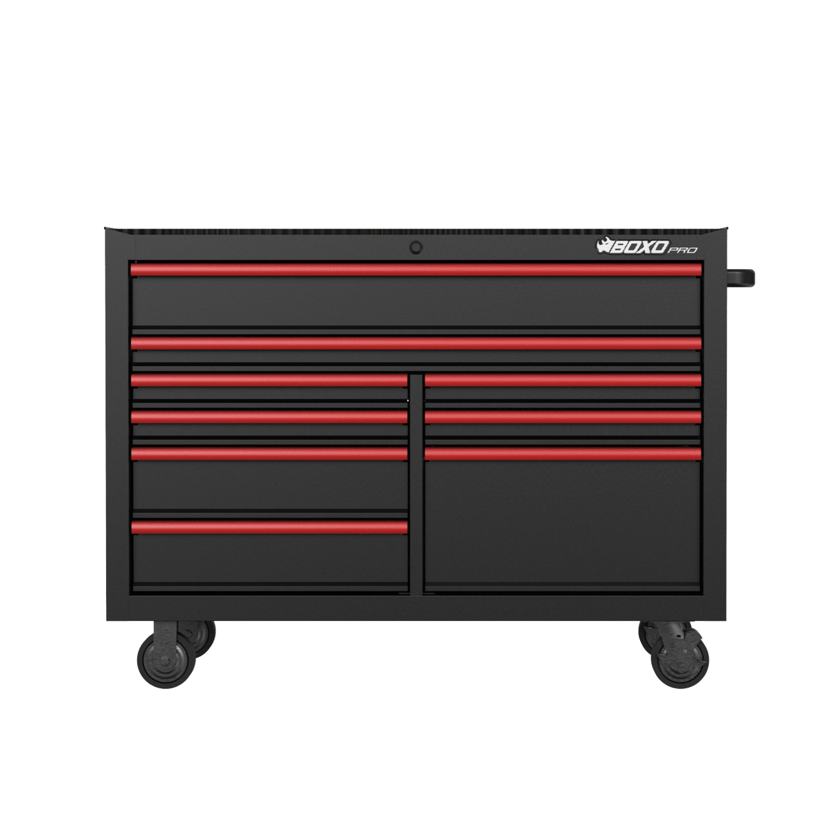BOXO PRO 53" Gloss Finish 9 Drawer Roll Cabinet - Various Trim Options Available