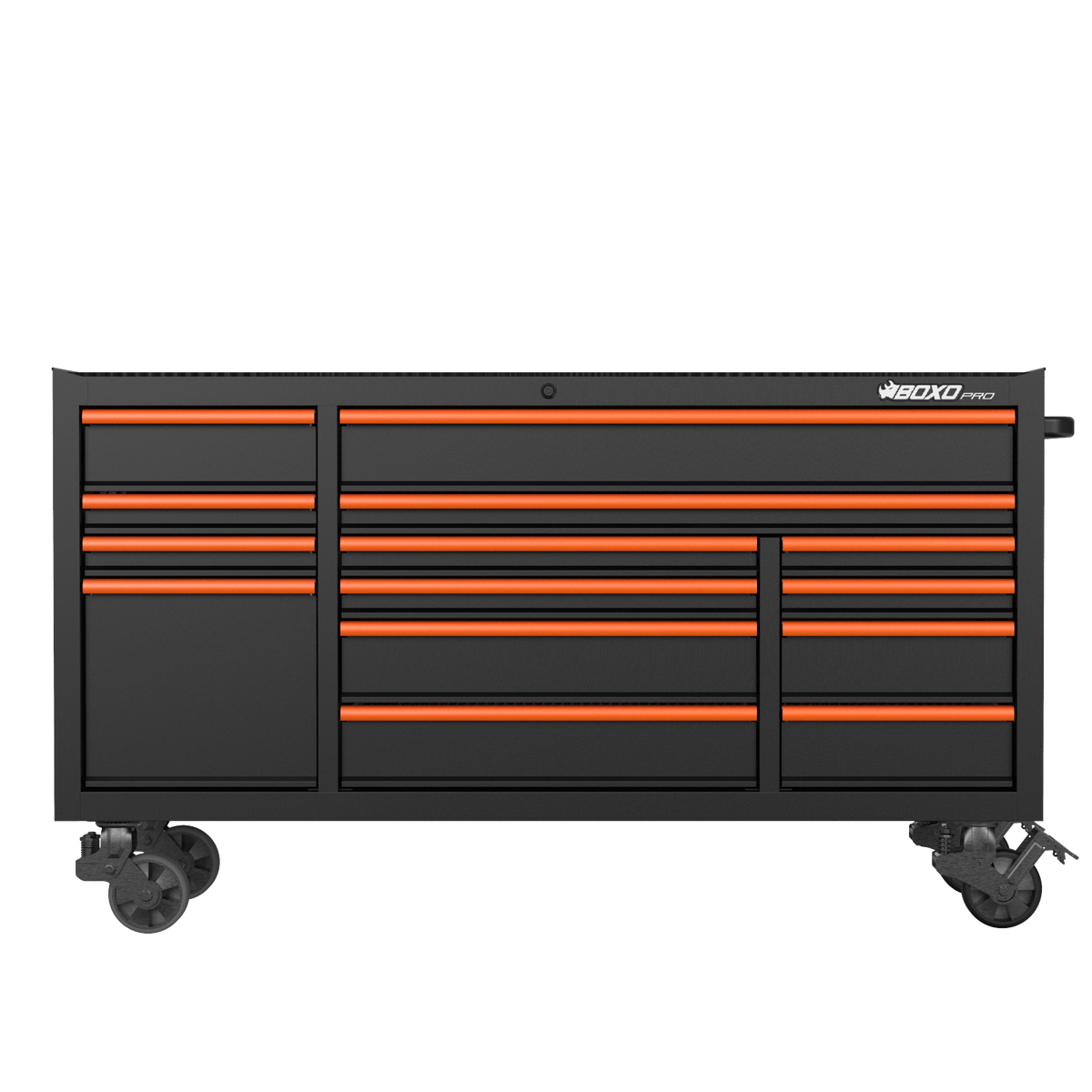 BOXO PRO 72" Gloss Finish 14 Drawer Roll Cabinet - Various Trim Options Available