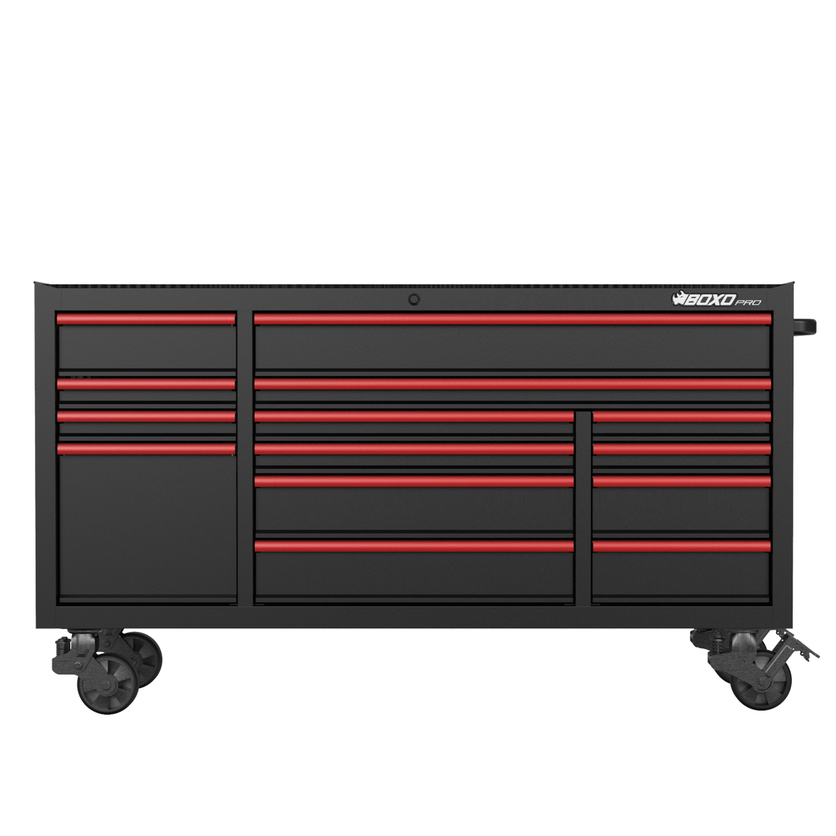 BOXO PRO 72" Gloss Finish 14 Drawer Roll Cabinet - Various Trim Options Available