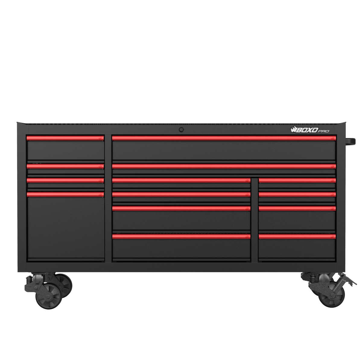 BOXO PRO 72" Gloss Finish 14 Drawer Roll Cabinet - Various Trim Options Available