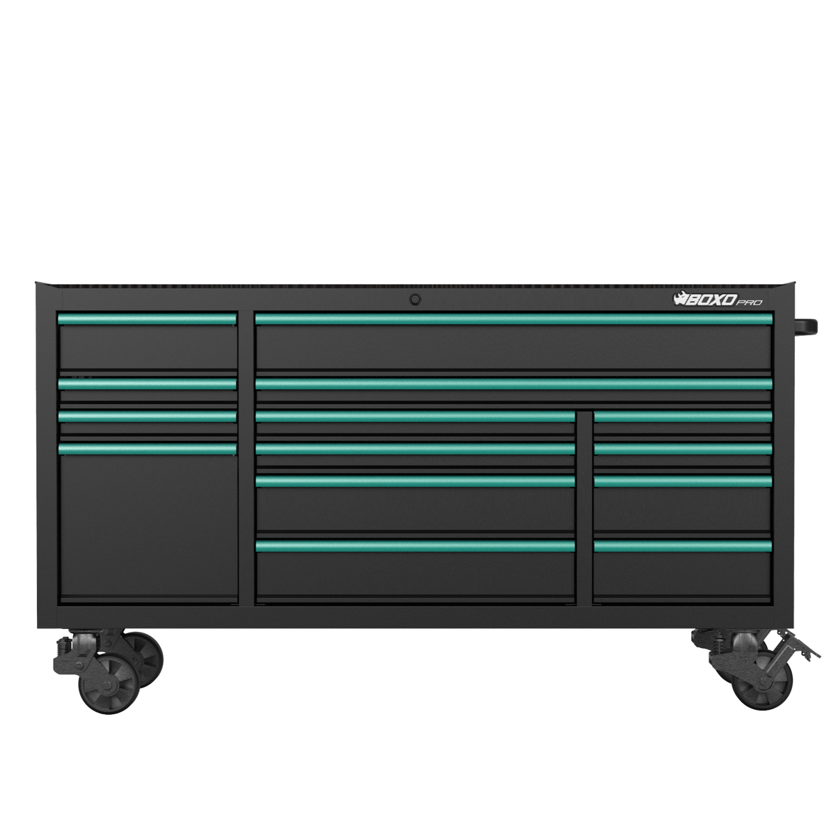 BOXO PRO 72" Gloss Finish 14 Drawer Roll Cabinet - Various Trim Options Available