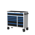 BOXO 41" 11 Drawer Roll Cabinet with Drawer Trim Pack - White Body with Coloured Trim Pack