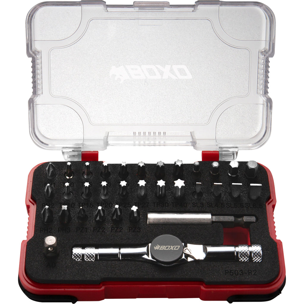 BOXO 33Pc 1/4" Socket Set & Accessories